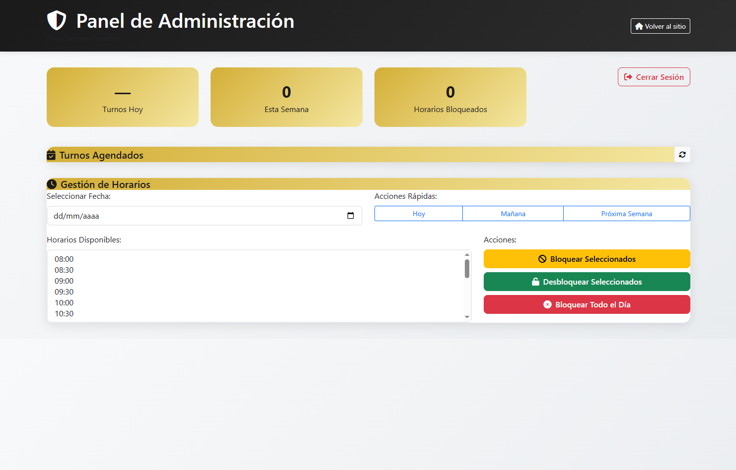 Panel de administración